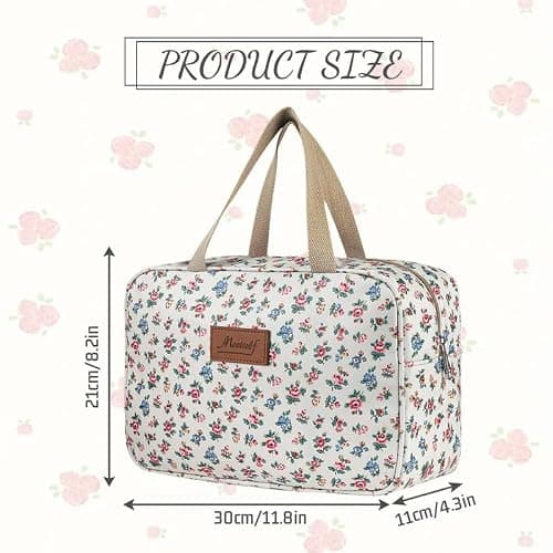 Aucuu Toiletry Bag, Large Full Size Toiletry Bag, Travel Hand-Held Make up Wash Bags, Portable Waterproof Toile-Try Kit, Bathroom Storage Case, Cosmetic Organizer for Travel, Camping for Women Girl — view 2
