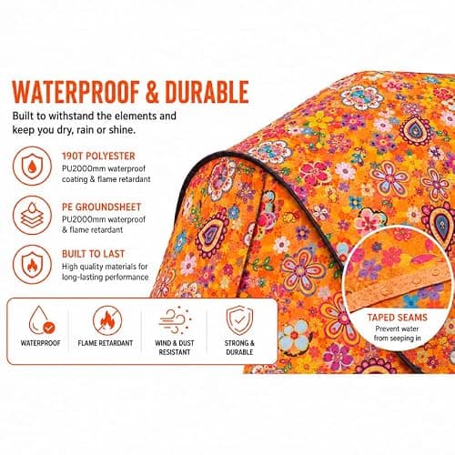 GLOW UP BUNDLE OFFER. 2 PERSON POP UP FESTIVAL TENT, WITH FESTII FINDER LED REMOTE CONTROL CAMPING LIGHT. — view 5