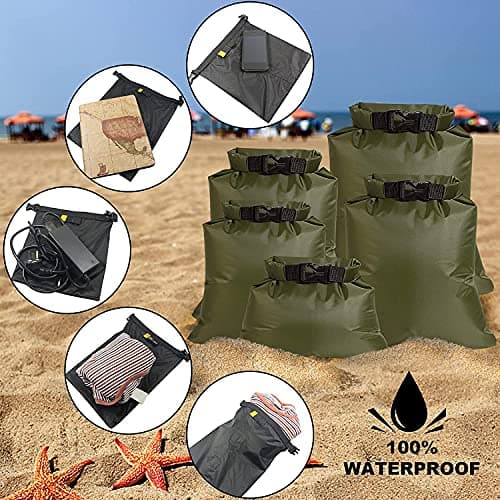 KAHEIGN 5Pcs Waterproof Dry Bags, 1.5L /2.5L /3.5L /4.5L /6L Lightweight Dry Sacks Portable Dry Bag for Outdoor Hiking Fishing Camping Use (Green) — view 6