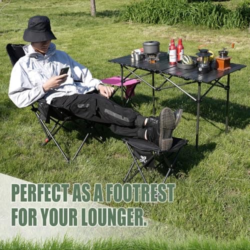 Opliy Camping Stool 2Pack Upgrade Foot Stool for Camping Fishing Hiking Gardening and Beach, Camping Seat with Carry Bag, Blue — view 4