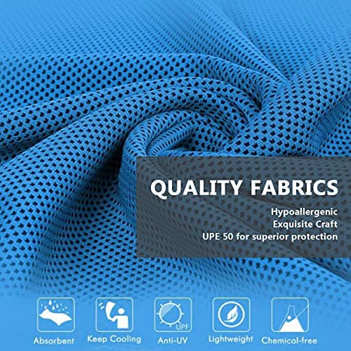 SZELAM Cooling Towel(40"x12") Microfiber Towel Yoga Towel for Men or Women Ice Cold Towels for Yoga Gym Travel Camping Golf Football & Outdoor Sports 6 Packs (6Pcs Mixed Color) — view 3