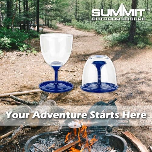 VFM e-Store - Collapsible Wine Glasses Pack Away - Camping, Travel Holiday Accessories for Summer - 9cm X 16cm- 10Oz / 285Ml Blue X 1 Pack Of 2 — view 5