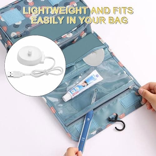 USB Electric Toothbrush Charger Compatible with Braun Oral B iO3 iO4 iO5 iO6 Type 3757 Kids Vitality 100 Genius X, Replacement Inductive USB Charging Base Adapter Travel Waterproof Power Cord Cable — view 6