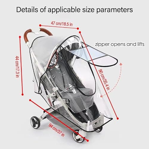 Stroller Rain Wind Cover Umbrella Accessory Windproof Waterproof Universal — view 5
