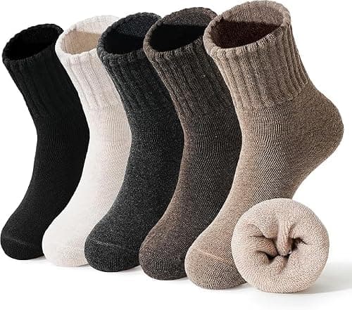 Jeasona 5 Pairs Boot Socks Womens 6-9 Ladies Warm Winter Thermal Socks