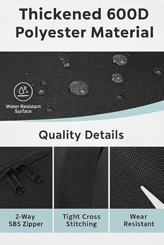 Extra Large Foldable Duffel Bag for Travel – Heavy-Duty Cargo Bag with Zippers & Reinforced Handles, TSA Approved, Water-Resistant, Security Strap, Black, 91.5 cm, Heavy-Duty Cargo Duffel — view 4