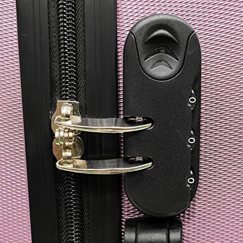 Daniel James Cabin Suitcase - 18” or 20” Lightweight Carry On Hand Luggage with 4 Spinner Wheels - Airline Approved Hard Shell ABS Trolley Case Bag with Combination Lock (Light Pink, 18-INCH) — view 3