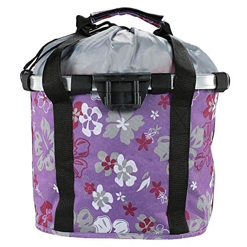 Redlution Bicycle Bike Detachable Cycle Front Canvas Basket Carrier Bag Pet Carrier Aluminum Alloy Frame Pet Carrier (purple) — view 5