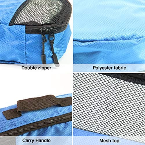 ANSIO Packing Cubes for Suitcase, 6-Piece Travel Luggage Organiser Set,Blue — view 5