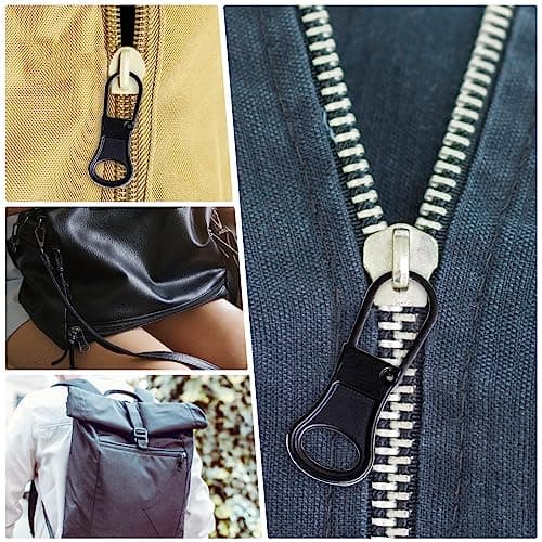 Ouligay 6pcs Replacement Zipper Pull Tabs - Detachable Metal Extender and Repair Kit for Jackets, Jeans, Pants, Coat, Backpacks, Luggage, Suitcase, Purse — view 5
