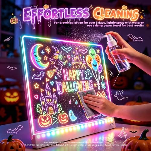 EUCOCO Girls Toys for 2 3 4 5 6 7 8 9 10 Year Old Girl Gifts, Led Drawing Board Gift for 2-12 Year Old Girls Birthday Presents Drawing Pad for Kids Toys Christening Gifts for Girl Travel Toy Games — view 4