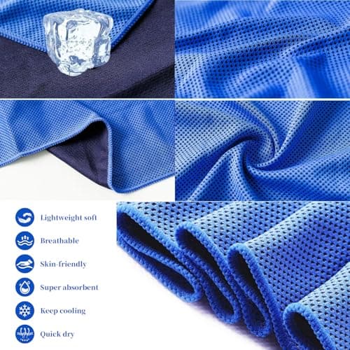 VAKKI Cooling Towel, Ice Cold Sports Sweat Towels for Instant Relief Perfect Coolings Scarf Neck,Forehead, Wristband, Bandana, Stay Cool from Over Heating During All Kinds of Sport and Exercise — view 2