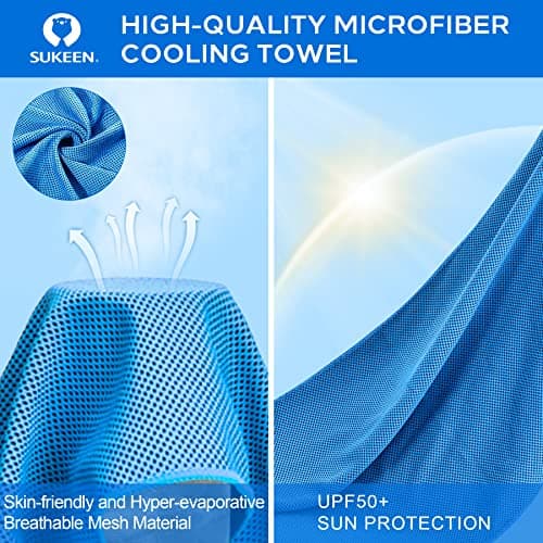 Sukeen Cooling Towel 4 Pack (40"x12"), Cooling Towels for Neck,Cool Down Towel,Soft Breathable for Golf,Sport,Running,Gym,Workout,Camping,Fitness,Workout & More Activities — view 6