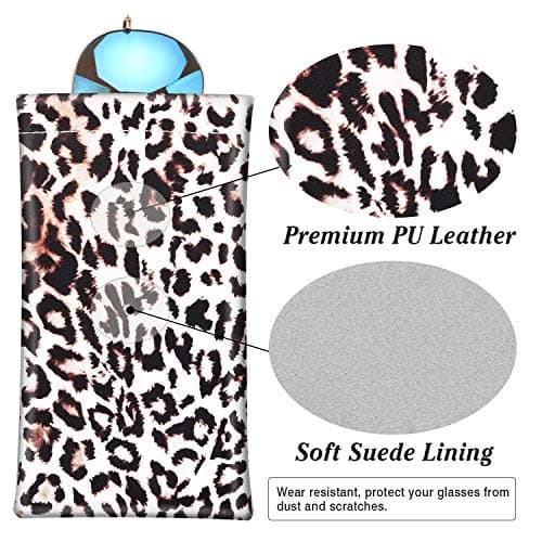 MoKo Squeeze Top Glasses Pouch, Leather Soft Sunglasses Case, 2pack — view 2