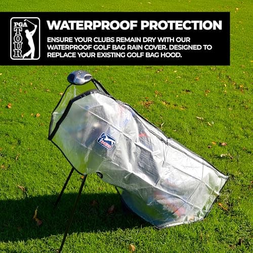 PGA TOUR Golf Bag Rain Cover - Waterproof Cart Bag Protection - Heavy Duty Full Length Zip - Easy Access — view 4