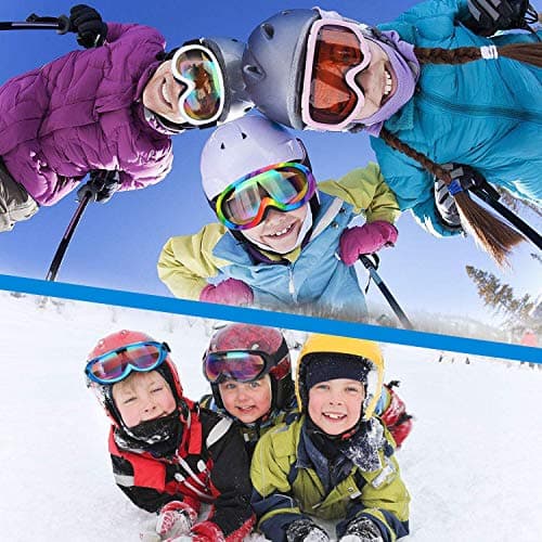 Yizerel Ski Goggles, Pack of 2, Snowboard Goggles for Kids, Boys & Girls, Youth, Men & Women, with UV 401 Protection, Wind Resistance, Anti-Glare Lenses, New Edition — view 6