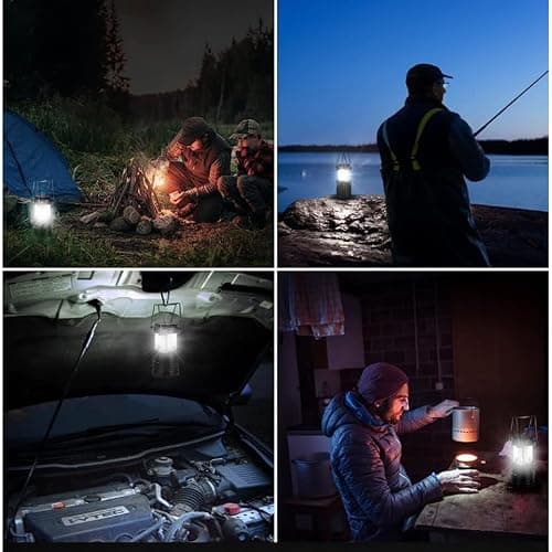 2 Pack Collapsible Outdoor LED Camping Lantern, Portable Battery Powered Light, Pop Up Lantern, Emergency Torch with Foldable Handle for Hurricane Power Cut Camping Hiking Garden Shed Car & Home — view 5