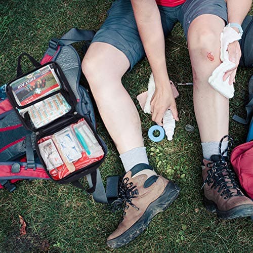 200 Pieces First Aid Kit with Hospital Grade Medical Supplies - Includes Emergency Blanket, Bandage, Scissors - Great for Home, Outdoors, Office, Car, Travel, Camping, Hiking, Boating (Red — view 5
