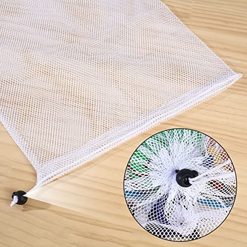 Peygre 2 Pcs Large Mesh Drawstring Bag, Beach Tote — view 3