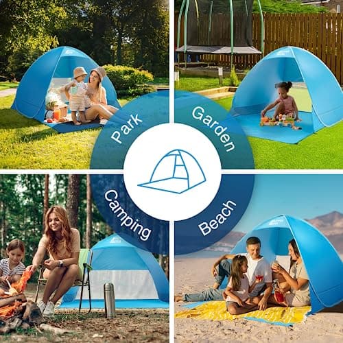 Active Era® Pop Up Beach Tent 1-2 Persons - Rated UPF 50+ for UV Sun Protection for Babies & Small Children - Lightweight, Portable & Easy Set Up Outdoor Tent - Shade for Baby, Adults, Kids & Pets — view 6