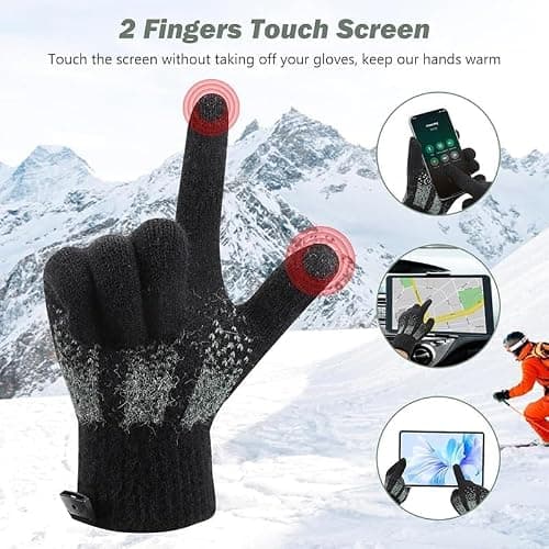 Fransande USB Heated Gloves Liners and Lanyard Electric Rechargeable Battery Heat Gloves Thermal Gloves for Freezer Work Skiing Cycling Motorbike Driving Hunting Skateboarding Athritis — view 4
