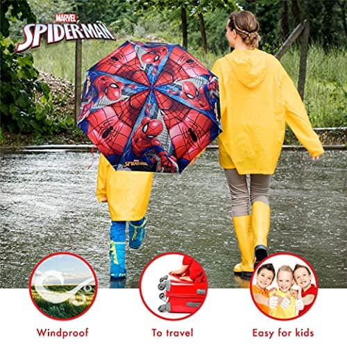 BONNYCO Kids Umbrella Windproof Strong, Spiderman. Compact Umbrella Kids for Bag, Backpack or Travel. Folding Brolly with Reinforced Structure, Mini Pocket Brolly. Original Gifts for Boys Spiderman — view 4
