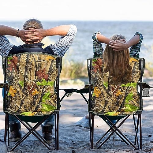 Crystals Set of 2 Folding Camping Chair Heavy Duty Structure, Waterproof & Foldable with Cup Holder & Side Pockets, Ideal for Garden, Fishing, Picnic, Camping & Travel Comfort — view 2