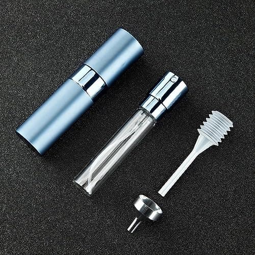 Toureal Travel Perfume Atomiser Refillable - Mini Aftershave Spray Bottle - Small Glass Fragrance Atomizer for Women - Portable Empty Cologne Refill Pump Dispenser for Men Silver 3Pcs — view 3