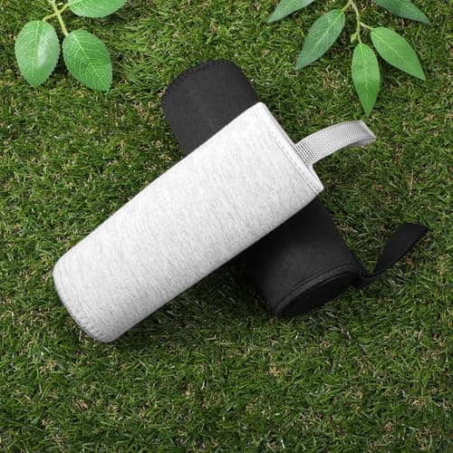 Qulkws 2 Pcs Insulated Water Bottle Carrier Bag 19oz Neoprene Water Bottle Sleeve Portable Nylon Bottles Cover for Glass Stainless Steel Plastic Bottles(Black, Gray) — view 5