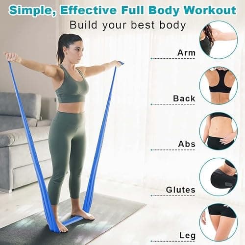 Flintronic Exercise Resistance Bands, 4 Pack Resistance Bands Set, TPE Elastic Bands with 4 Resistance Levels, 2M Workout Resistance Bands for Women and Men Strength Training, Yoga, Pilates — view 3