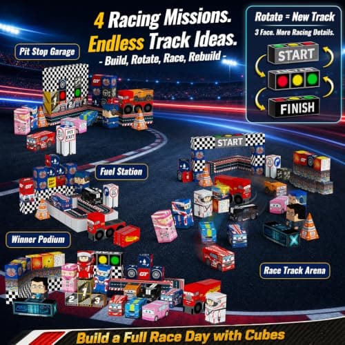 Magnetic Blocks Boys Travel: 48PCS Racing Travel Set with Iron Box — view 5