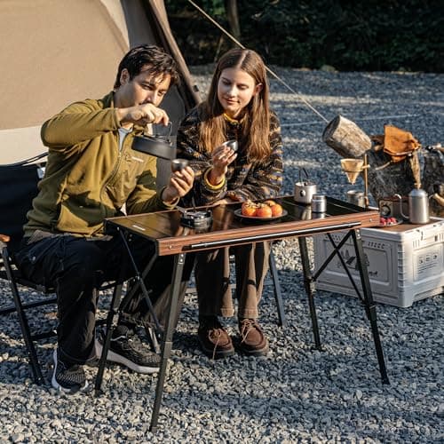 Naturehike Upgraded IGT Camping Table, Height Adjustable IGT Cook System, Folding Portable Camp Table with Carry Bag for Outdoor Car Camping Picnic RV Trip Patio Backyard BBQ — view 2