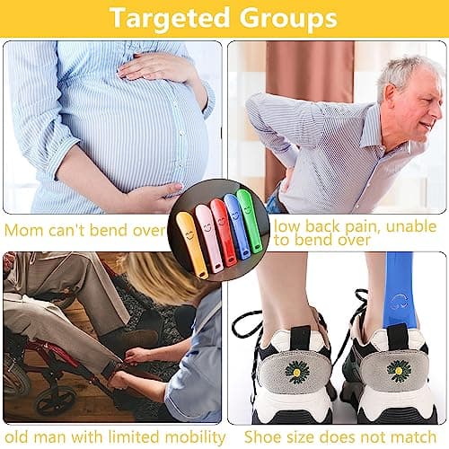 Pack of 5 Mini Shoehorn Plastic Shoe Horn Small Short 3.7 x 15 cm Shoe Horn Small for Men Women Children Five Colours — view 5