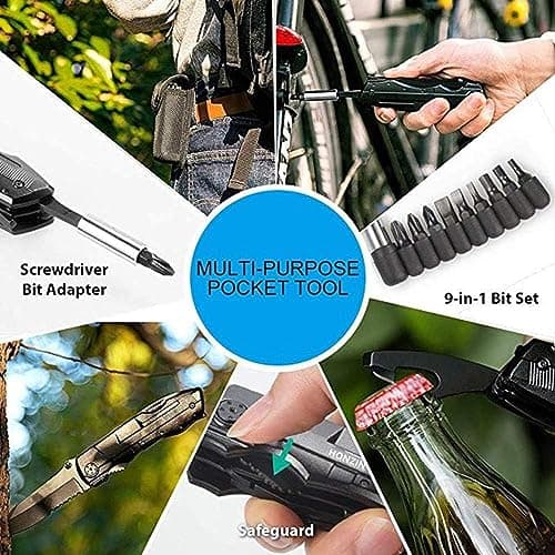 HONZIN Multitools Pliers, Foldable Multi-Purpose Stainless Steel Multifunctional Pliers Multitool with Nylon Pouch, Bottle Opener, Screwdriver, Ideal for Camping, DIY, Outdoor, Gift for Men — view 6