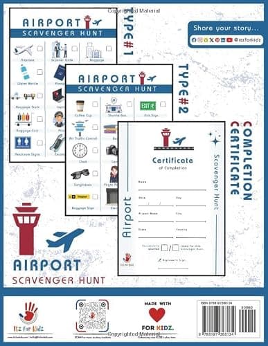 Airport Scavenger Hunt for Kids: Fun & Educational Travel Adventures While Waiting for Your Flight with Completion Certificates | Itz for Kidz (Scavenger Hunt for Kids from Itz for Kidz) — view 2