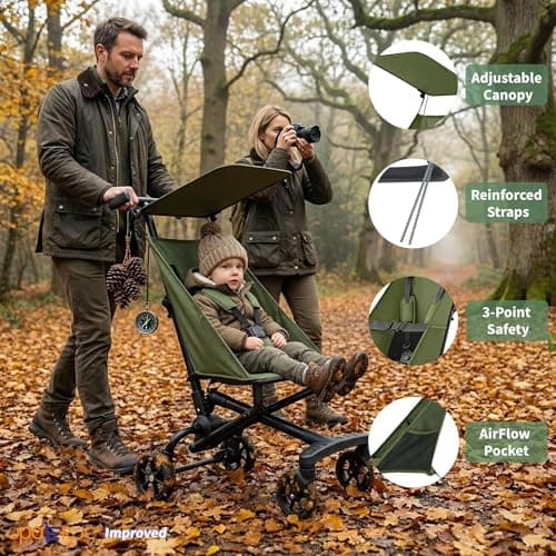 Opaeroo Baby Stroller Lightweight Folding Pushchair 2.8kg 0-4yrs Green — view 3