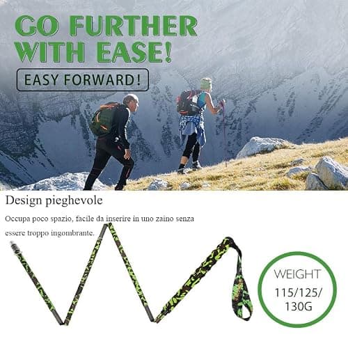 OKHEALING Telescopic Folding Trekking Poles, Lightweight and Durable 1 Pair T800 Carbon Fiber High Strength Camouflage Pattern for Hiking, Trekking and Mountaineering (GN-120) — view 4