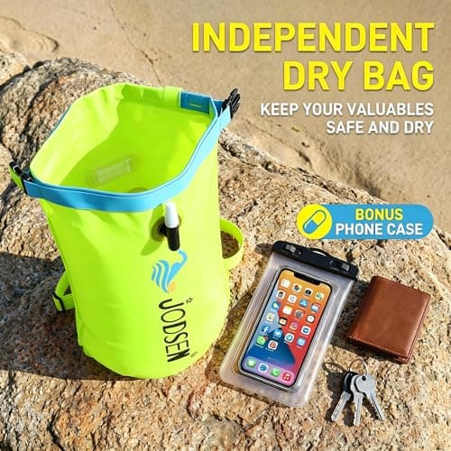 Jodsen Swim Buoy Tow Float Dry Bag,Wild Swimming Float and Waterproof Phone Case,Inflatable Watertight Dry Bag,for Open Water Swimming Sports Kayakers Triathletes Snorkelers,Swim Bubble Highly Visible — view 3