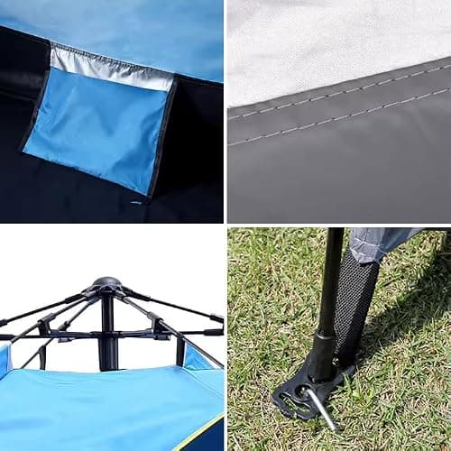 Suprills Pop Up Tent for 3-4 Person - Double Layer Instant Camping Tent, Holiday Essentials - Lightweight Tent for Beach, Camping,Hiking, Festival - Easy Set Up, Backpacking Tent water — view 6