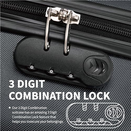 FLYMAX 29" Large Suitcase 4 Wheel Lightweight Luggage Hard Shell Travel Case Hold Check in Fits 23kg - 27kg + 3 Digit Lock Suitcase Large + Telescopic Handle 103 Litre Capacity — view 5