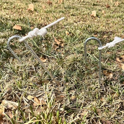 8Packs 12inch Tent Pegs Heavy Duty Trampoline Tents Anchor Ground Pegs - Galvanized Steel Rust-Proof J Hook Rebar Stakes Fit Trampolines Outdoor Camp Garden Shed Swings Canopies with Chisel Point End — view 6