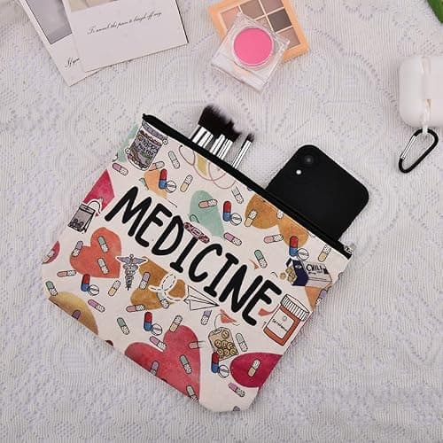 ShiQiao Spl Medical Storage Bag for Travel Meds Medicine Organiser Pouch with Zipper Medicine Bag for Women Men Portable First Aid Organiser for Travel Camping Home — view 3