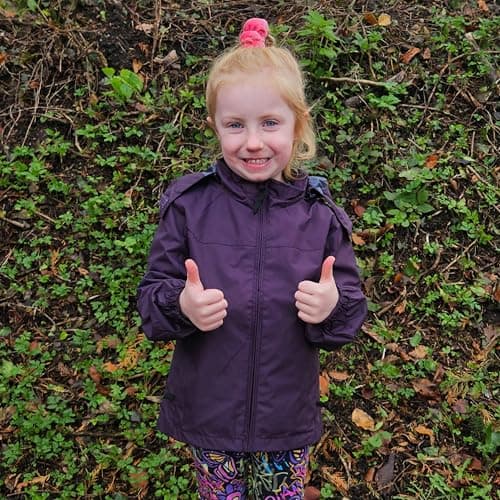 Blu Apparel Kids Waterproof Jacket Childrens Rain Coat ideal for School Coat, Walking Windproof Jacket, Childrens Rain Jacket (UK, Age, 7 Years, 8 Years, Regular, Purple) — view 3