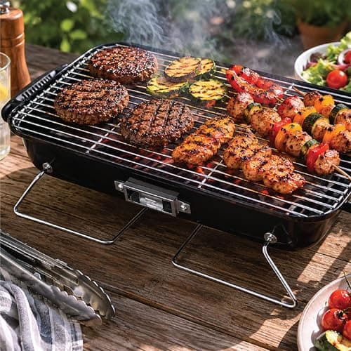 KCT Table Top Camping BBQ, Portable Charcoal Grill for Picnics, Festivals & Fishing — view 2