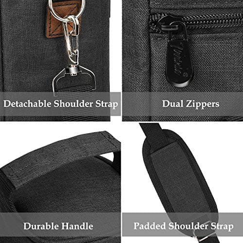Kato Tirrinia Single Wine Cooler Bags - Insulated & Padded Portable Wine Tote Carrier for Travel, Picnic, Beach Great Gift for Wine Lover, Black — view 3