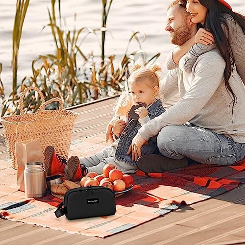 Cerbonny Small Cooler Bag, Small Lunch Bag with Ice Packs, Black — view 6