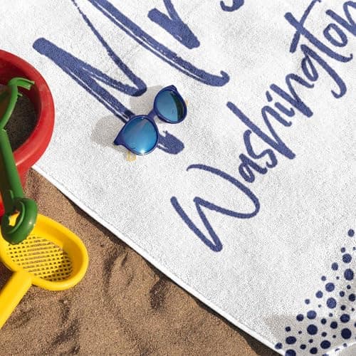 Print Maniacs Personalised Mr and Mrs Beach Towel Custom Name Microfibre Towel Large Quick Dry Lightweight Travel Towel Honeymoon Wedding Gift Pool Spa Towels — view 5