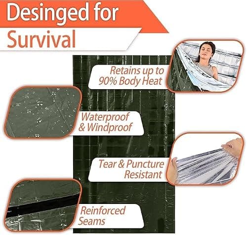 Deecam Emergency Sleeping Bag 4 Pack, Mylar Thermal Bivvy Bag for Camping — view 3