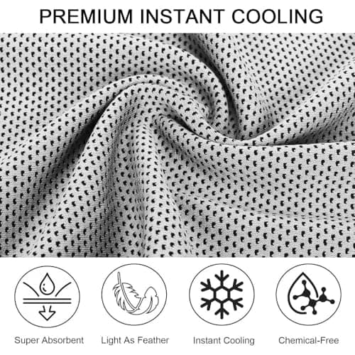 LanTeYouPin Cooling Towel, Set of 2 Quick Drying Towels, 90x30cm Microfibre Soft Breathable Cooling Towel for Fitness Sports, Travel (Grey/Purple) — view 6