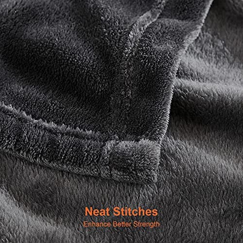 EHEYCIGA Double Fleece Throw Blanket for Sofa 150x200cm, Charcoal — view 4